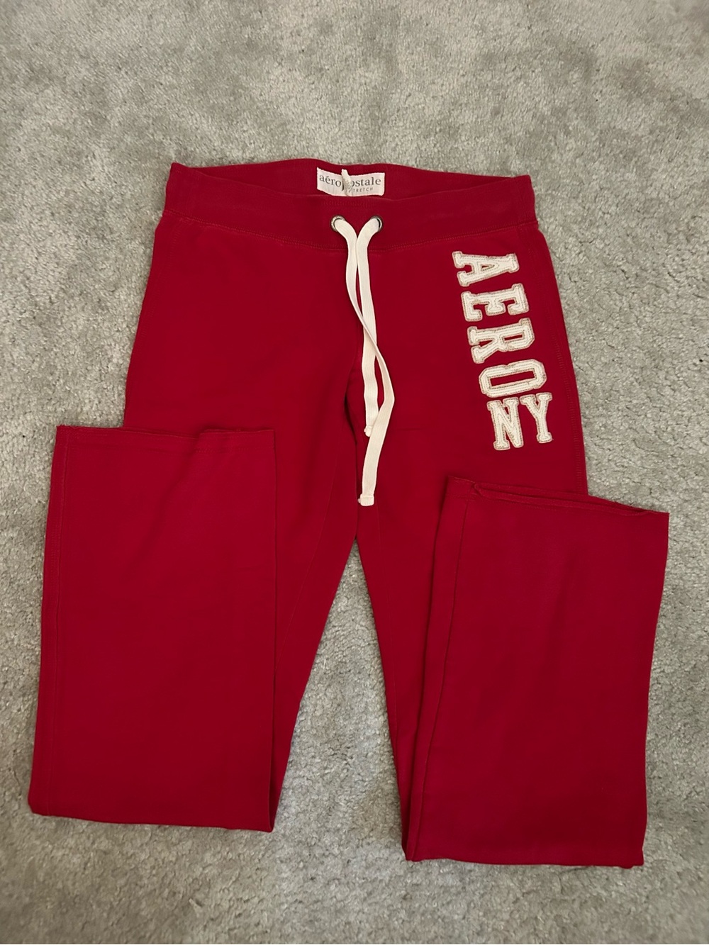 Aeropostale Red Girls' Jogger Sweatpants with White Drawstring